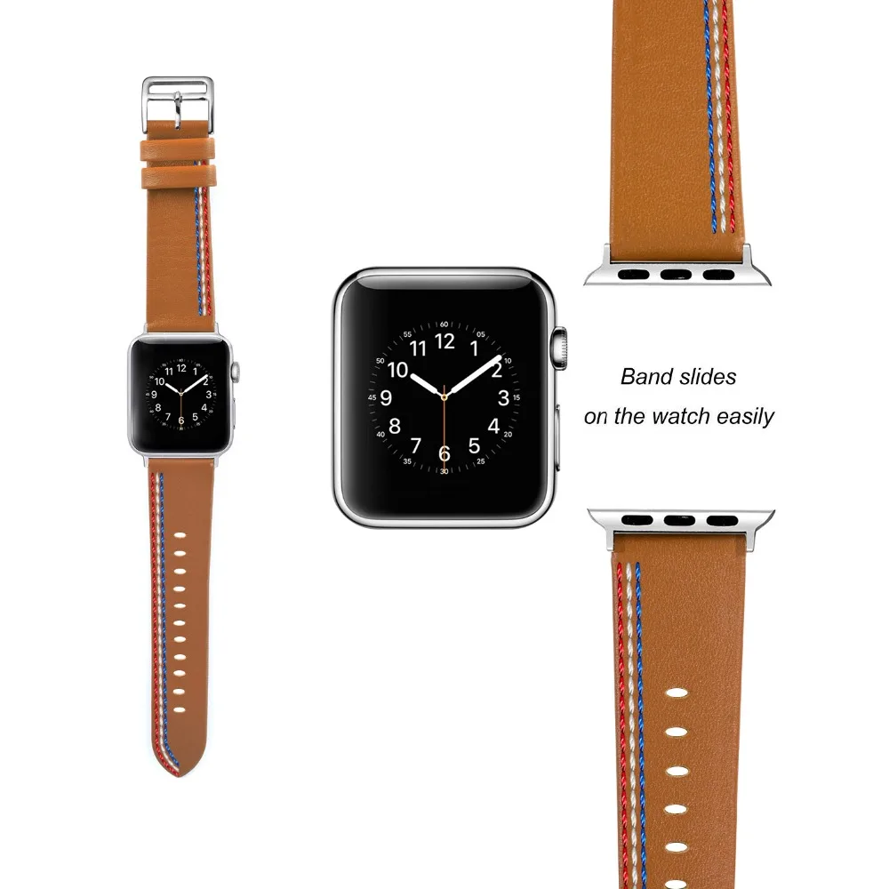 Genuine Leather Watchband For Apple Watch Band 1/2/3/4 Series Wristband Bracelet iwatch 38mm/42mm/40mm/44mm Replacement Strap Genuine Leather Watchband For Apple Watch Band 1/2/3/4 Series Wristband Bracelet iwatch 38mm/42mm/40mm/44mm Replacement Strap