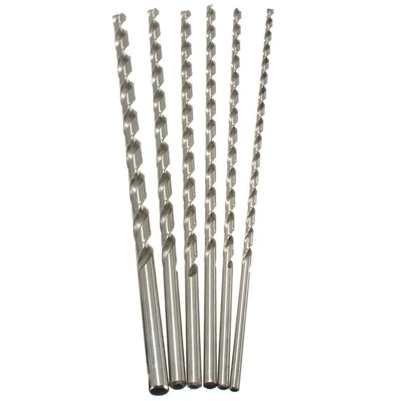 Silver Drill Bit 6-12mm Diameter Mayitr Extra Long HSS Straight Shank Auger Twist Drill Bit Set 350mm Length for Electric Drills