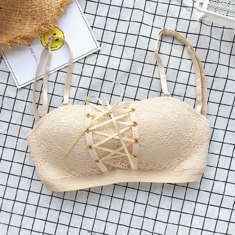 WWENN Lace White Sexy Strapless Tube Top 2018 Fashion Checkboard Cropped Bandeau Tops Underwear Bras tops crop top women