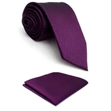 C11 фиолетовый твердый Шелковый мужской галстук набор свадебные классические галстуки для мужской одежды аксессуар носовой платок Экстра длинный размер