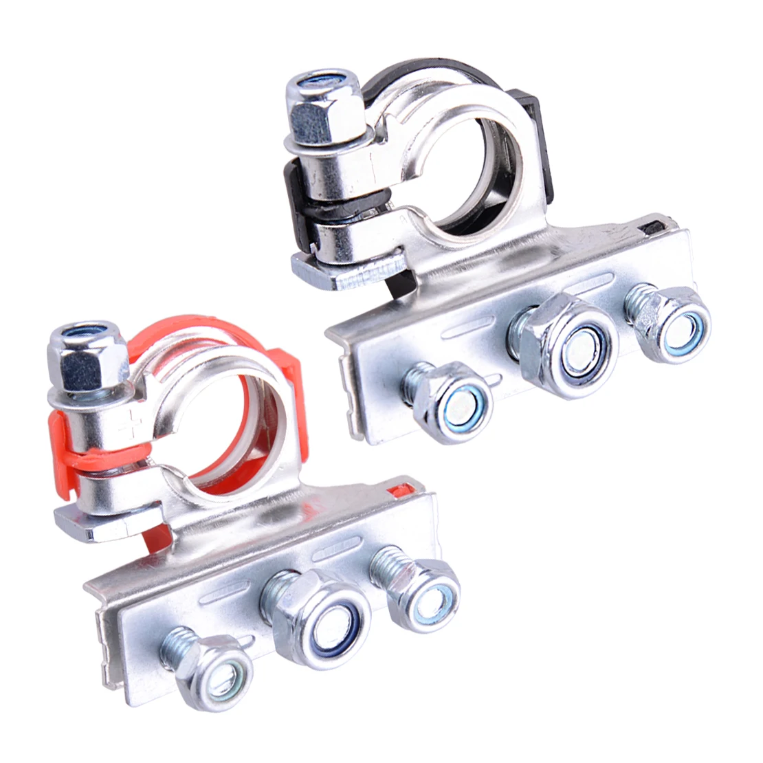 2x 3way /"+/"and/"-/" Leisure Battery Terminals Connectors Clamps Car Van Caravan