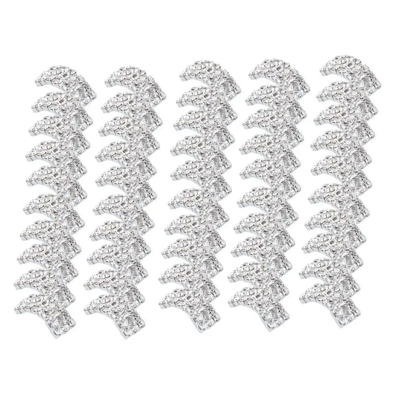 

50Pcs Charming Diamante Rhinestone Buckle Slider Ribbon Wedding Decoration