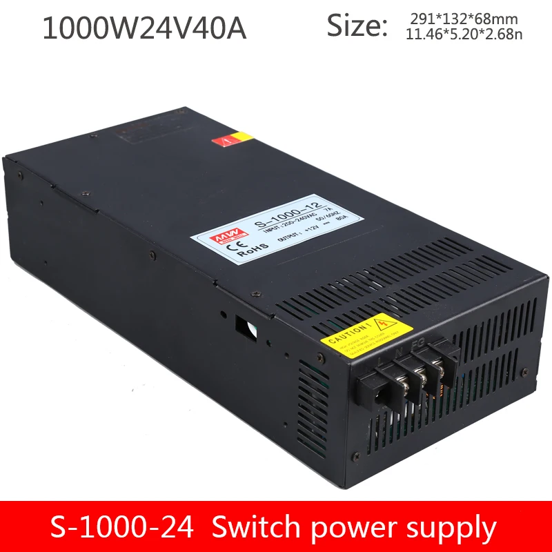 Высокомощный импульсный источник питания S-1000W-24V40A12V80A36V48V60V1000W постоянного тока Регулируемый трансформатор постоянного тока