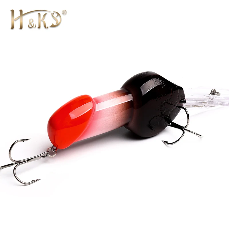 H&ampK New Model Fishing Lure Minnow 85mm/27g Penis Swim Funny Rattle Crankbait Spinner Bass With Hook Tool HK042 | Спорт и