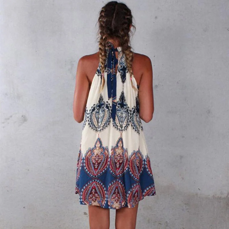 S-2XL مثير المرأة بوهو الصيف الشاطئ قصيرة البسيطة اللباس أكمام حزب كوكتيل الساخن هبوط السفينة #