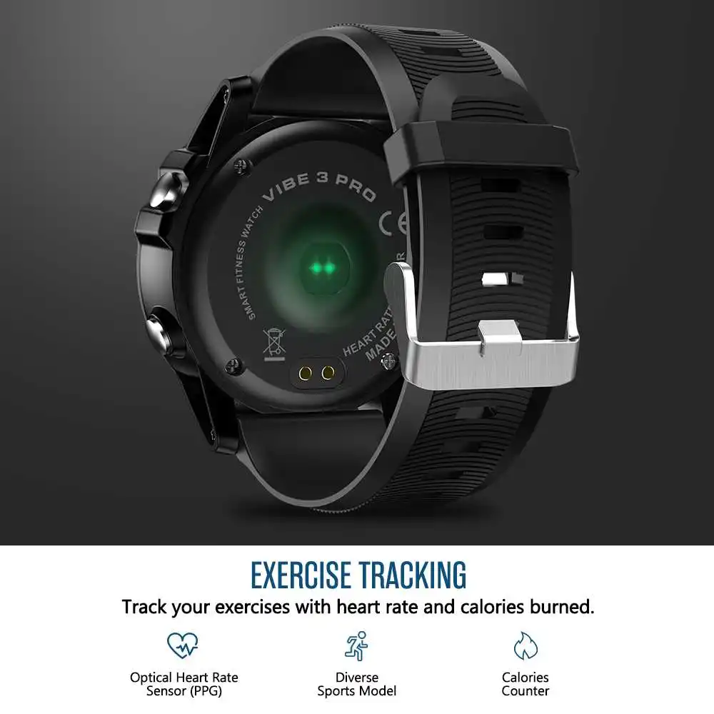 Zeblaze VIBE 3 PRO с цветным дисплеем спортивные Смарт-часы цифровые часы для мужчин погода сердечного ритма водонепроницаемый дистанционный шагомер IOS Android