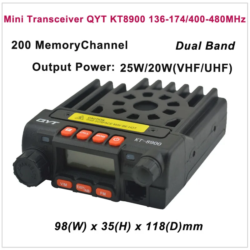 Мини приемопередатчик QYT KT8900 136 174/400 480 МГц двухстороннее радио двухдиапазонный