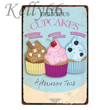 

[ Kelly66 ] CUPCake Tin Sign Vintage Wall poster decor for store KTV market Bar Retro craft 20*30 CM Size y-1085