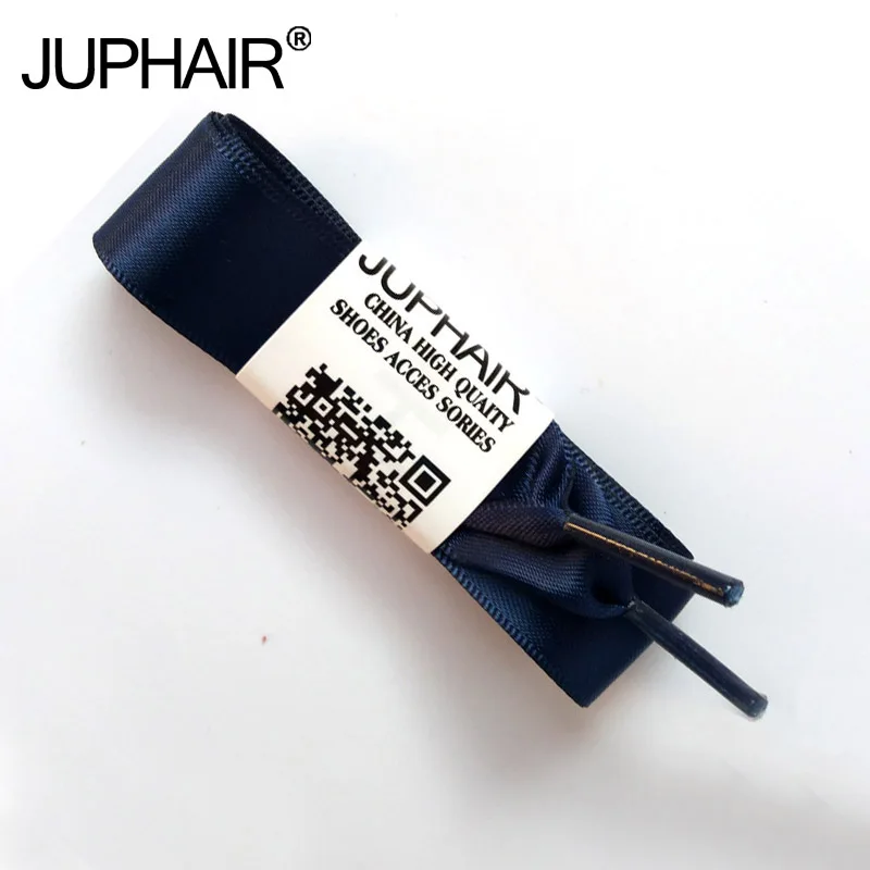 JUP 1-12 Pairs Dark Blue Boy Wholesale Princess Colorful Flat Ribbon Laces Lace Sport Shoes Silk Lady Sneakers Fashion Shoelaces