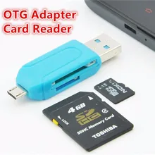 Микро USB зарядное устройство конвертер 2 в 1 SD TF кард-ридер Micro USB OTG адаптер для samsung Android телефонов компьютер