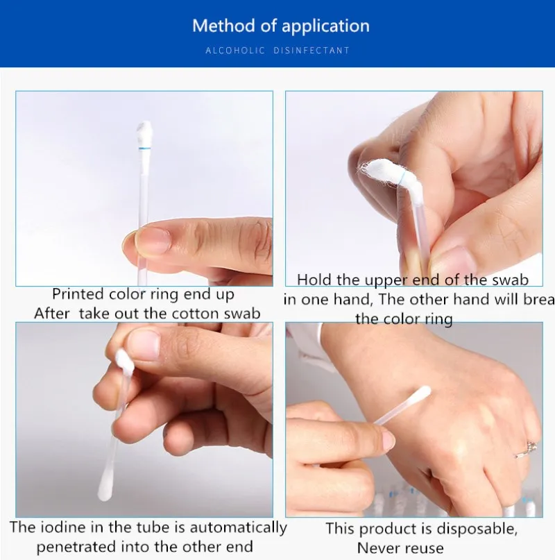 20 шт./кор.(3 коробки) 8 см бренд Idealplast одноразовые спиртовые ватные палочки Бар спирт дезинфицированный хлопок замена первой помощи ki