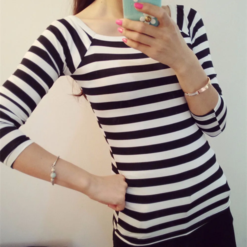 

Women Slim t shirt Round Neck Long Sleeve Striped Bottoming Shirt Tops Fashion t shirt women camiseta mujer chemise femme NEW