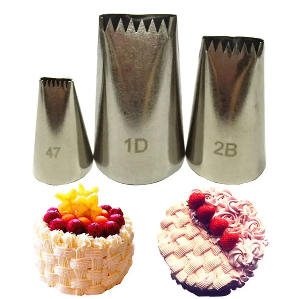 3pcs set Basket Weave Tip Icing Piping Nozzle Tips Stainless Steel