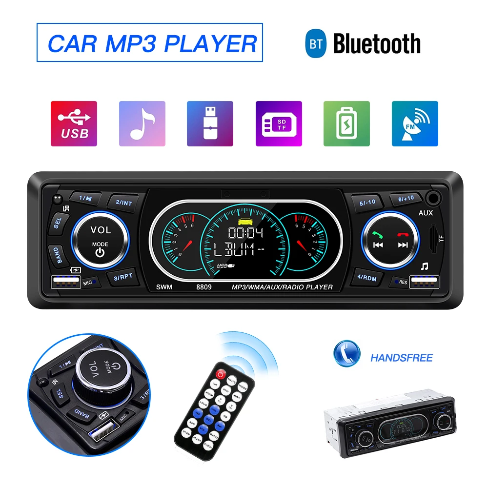 Car Radio Car Autoradio Remote Control car radio stereo 1 Din Bluetooth AUX/TF/USB Auto Radio Phone Charging Audio Car autoradio
