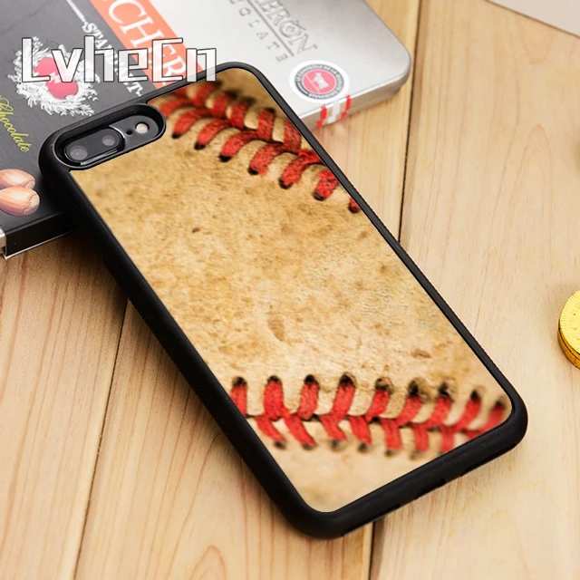 

LvheCn Baseball Ball Texture Leather Sport Phone Case Cover For iPhone 4 5 5s 6 6s 7 8 10 X Samsung Galaxy S6 S7 edge S8 S9 plus