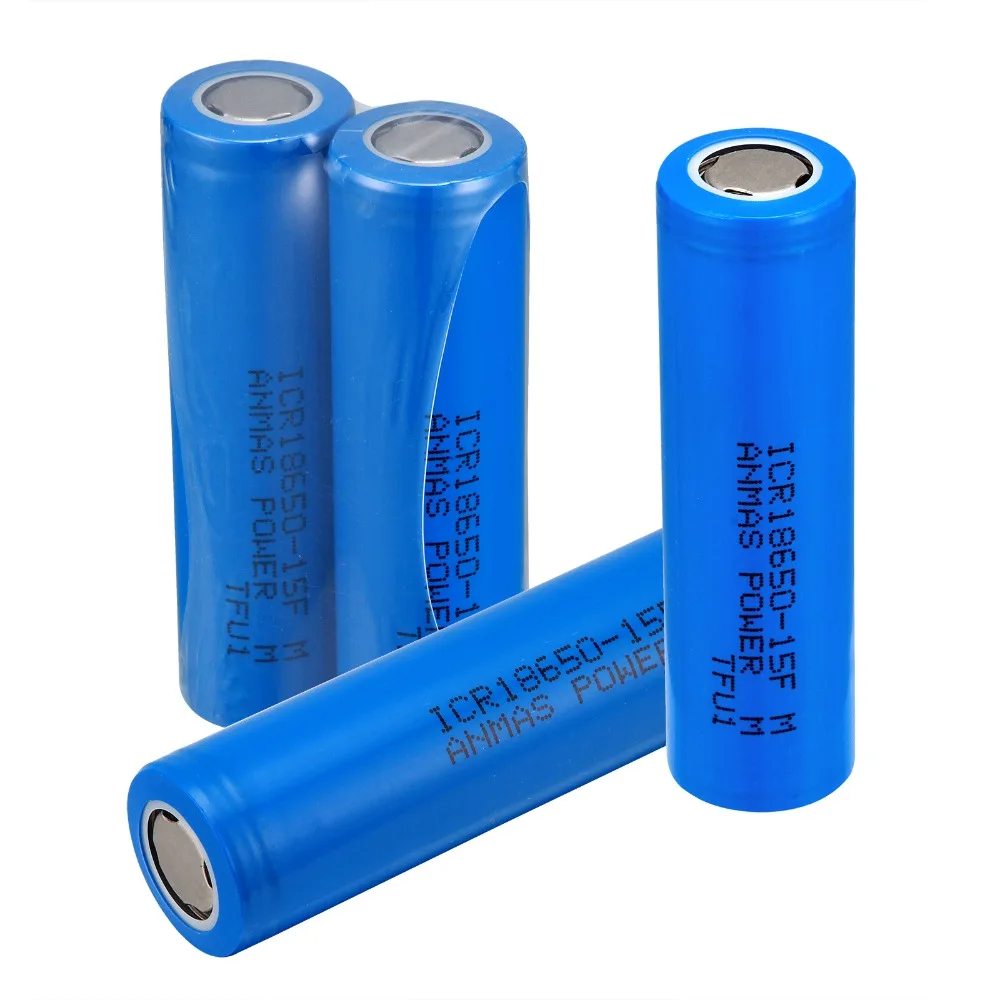 4pcs AnmasPower Genuine 18650 Battery ICR 18650-15F 3.7V 1500mah Rechargeable Li-ion Battery Blue Flat Top - US Shipping 