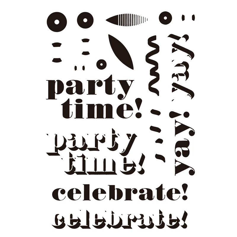 

Celebrate Party Time Word Ribbon Clear Stamps for Scrapbooking Decorative Cards Paper Crafts Supplies Transparent Stamp New 2018