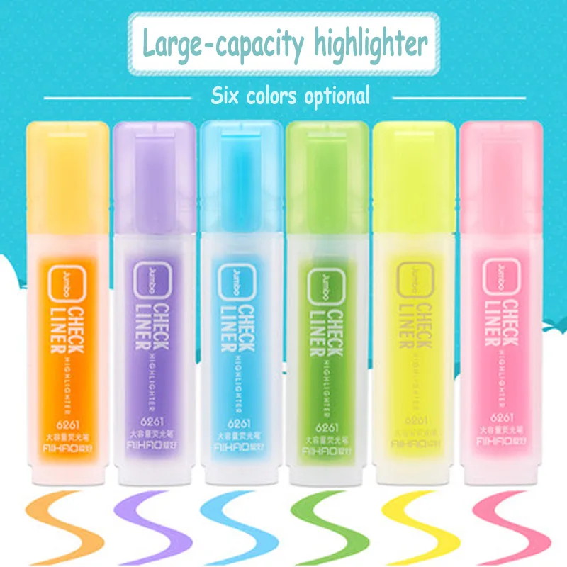 

Aihao Large-capacity Highlighter Student Marker Pen Stationery Supplies Marker Pen Color Light Color 6 Wholesale