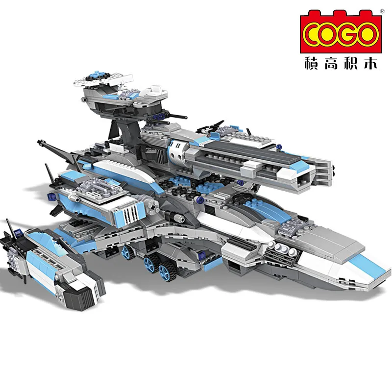 

1526pcs 8 In1 Military Spaceship Spacecraft Aircraft Building Blocks Brick Toy 15050