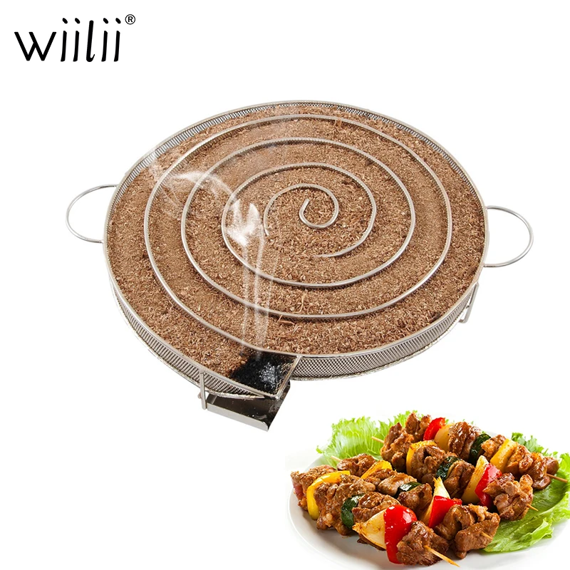 

Stainless Steel BBQ Grill Accessories For Bacon Meat Fish Roast Tools Cold Smoke Generator Round Smoker Wood Chips Barbecue Tool