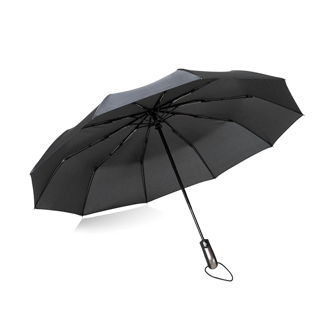 

Practical Men Women 10 Rib Automatically Umbrella Three Folding Wind Resistant Fully Automatic Business Rain Umbrella