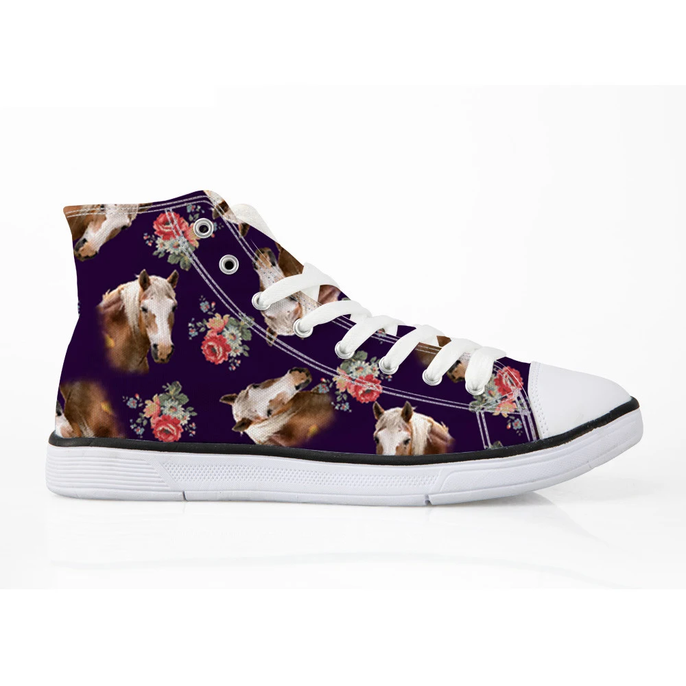 

Customized High Top Womens Vulcanize Shoes Crazy Horse Floral Casual High-top Women Sneakers Canvas Flats Ladies Zapatos Mujer