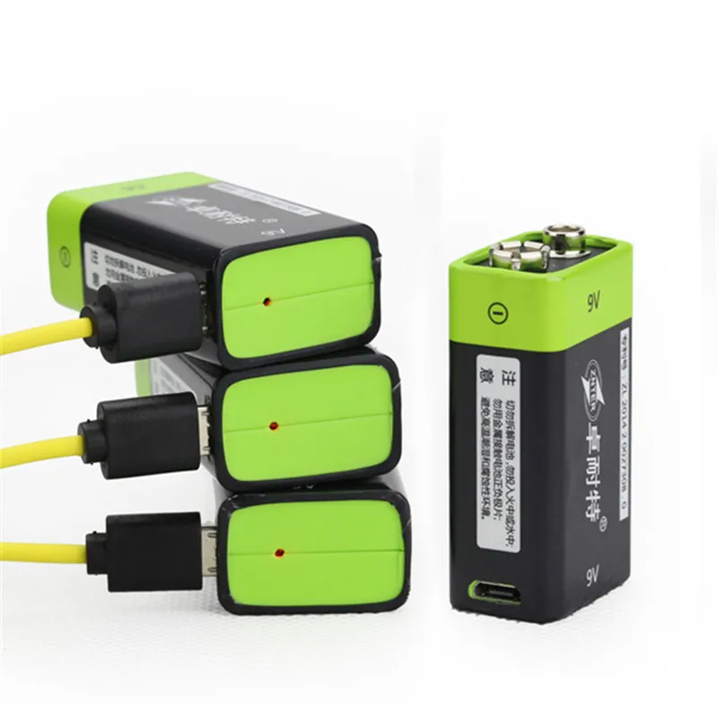 ZNTER 4 шт. RC батарея S19 9V 400mAh USB аккумуляторная Lipo для камеры + usb кабель