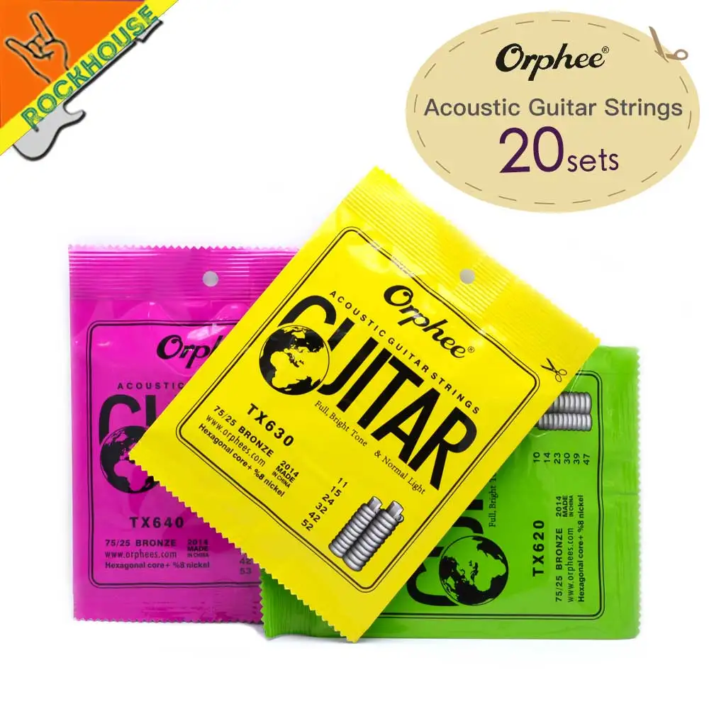 20sets/lot Orphee TX High grade Hexagonal carbon steel folk guitarra Acoustic guitar strings 75/25 phosphor Bronze free shipping 20sets/lot Orphee TX High grade Hexagonal carbon steel folk guitarra Acoustic guitar strings 75/25 phosphor Bronze free shipping