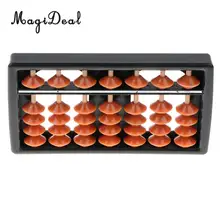 

7 Rods Brown Beads Arithmetic Abacus Soroban Calculating Frame Kids Mathematical Teaching Aids Kids Educational Toy