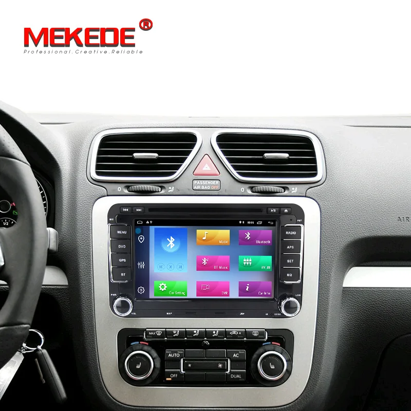 Sale Android 9.1 2+32G  Quad Core Car DVD GPS Navi for Volkswagen Skoda Octavia golf 5 6 touran passat B6 polo tiguan player audio 5