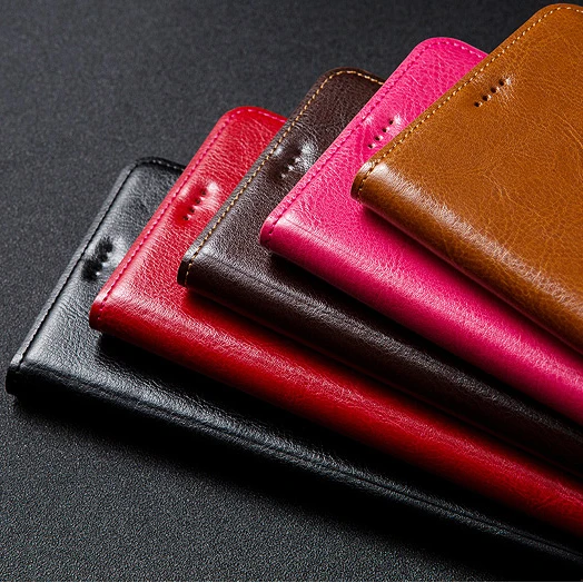 Most Buy PAb7Y Genuine Leather Case For Xiaomi Redmi Note 6 7 8 8T Pro 8A Magnet Stand Flip Card Pocket Phone Case Cover