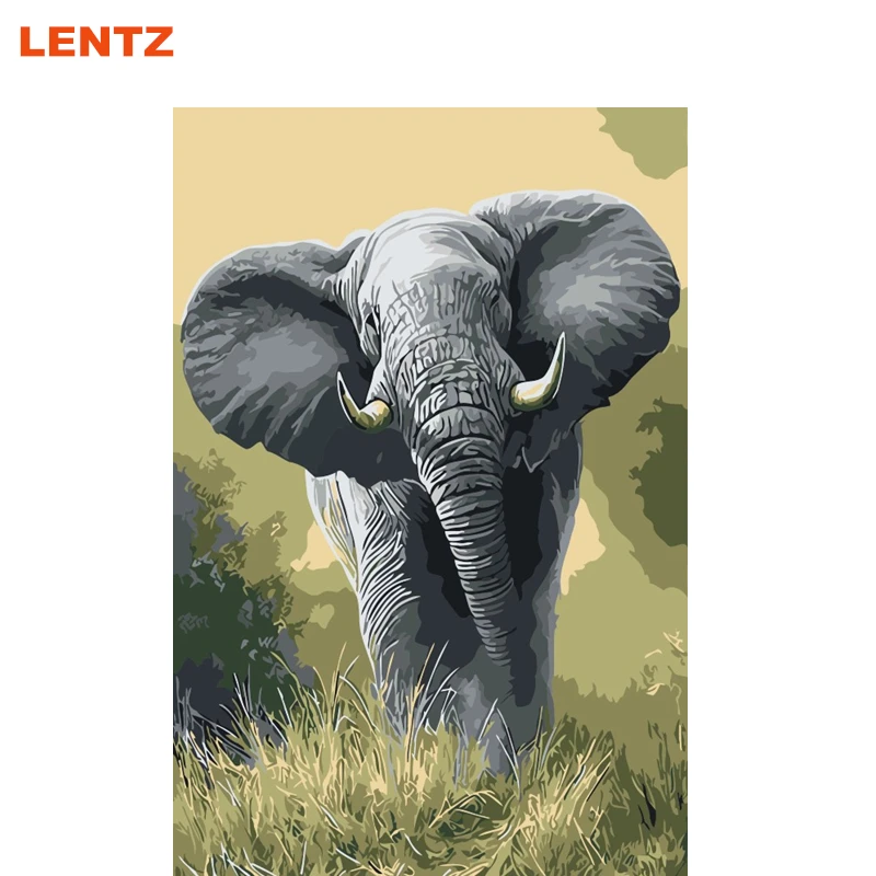 Elephant Animal picture by numbers Kits Painting picture diy paint by