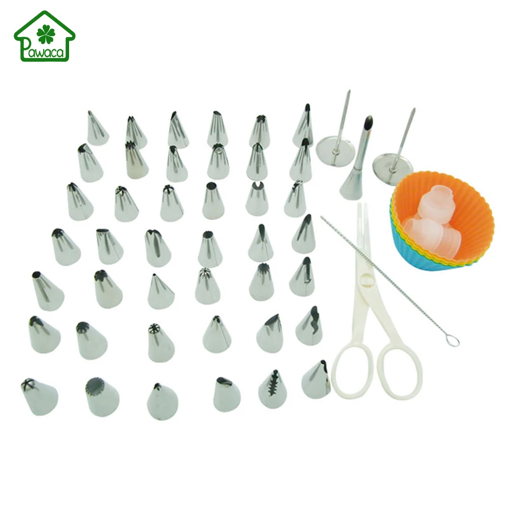 

66Pcs/lot Cake Decoration Tool Set Stainless Steel Icing Piping Nozzles Pastry Tips Decorating tip mouth Set for Baking Tools