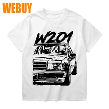 Аниме W201 190e повседневное Новое поступление Футболка Мужская модная футболка с круглым вырезом модная хлопок