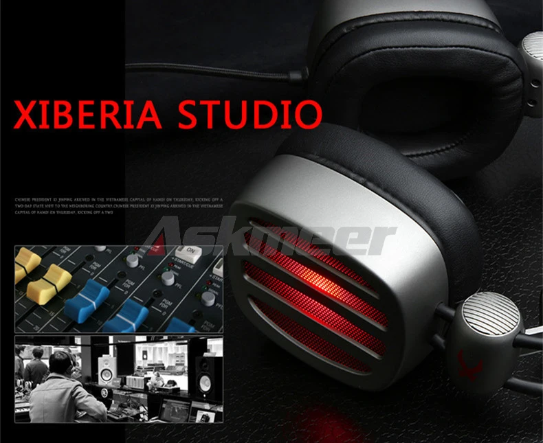 XIBERIA S21 игровая гарнитура 7,1 объемный звук стерео наушники с микрофоном светодиодный светильник для компьютера геймера USB игровая гарнитура