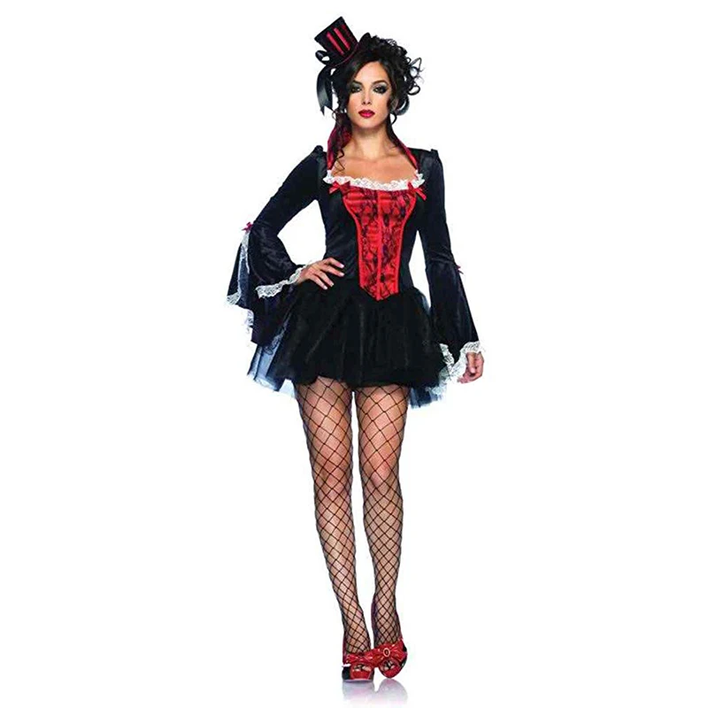 

Female Adult Fantasies Sexy Vampire Queen Halloween Costume Disguise Slim Dress Party Nightclub Cosplay Skirt One Size
