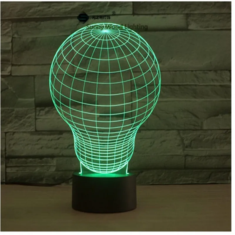

Light bulb touch switch LED 3D lamp ,Visual Illusion  7color changing 5V USB for laptop,  desk decoration toy lamp