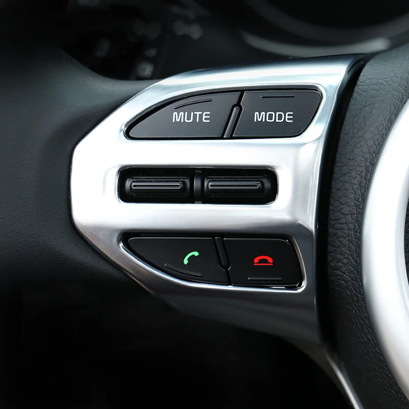 Для KIA Stonic ABS матовые автомобильные кнопки рулевого колеса рамка Крышка отделка внутренние авто аксессуары автостайлинг 2 шт