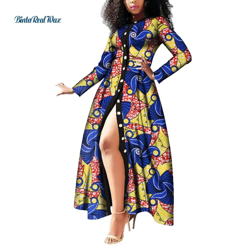 Африканские платья для женщин с восковым принтом, длинные платья Vestido Bazin Riche Dashiki, женская одежда в африканском стиле WY3785 - Цвет: 11