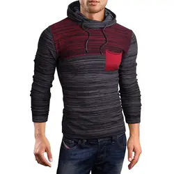 2018 Новый свитер Для мужчин осень Лидер продаж Топ Дизайн лоскутное хлопок мягкий качество пуловер Для мужчин с капюшоном Повседневное