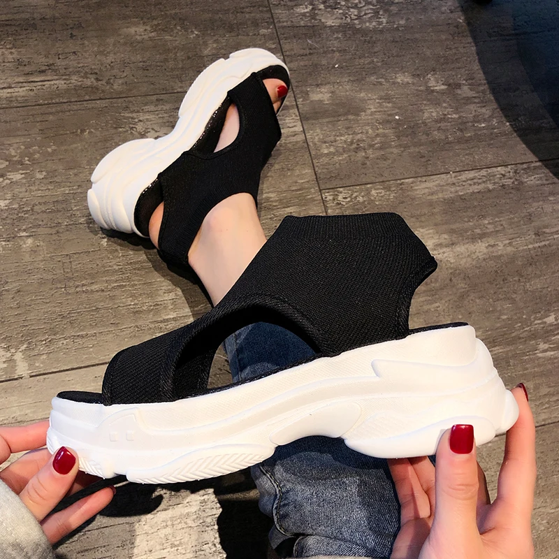 

High Heels Sandals Women Summer Fish Mouth Fashion Platform Sandals Wedges Shoes for Women Sandalias Mujer 2019 Shoes Woman