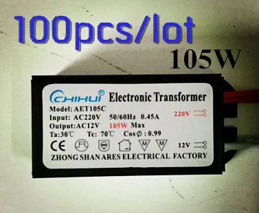 DHL 100PCS Fast delivery/ holagen driver Electronic Transformer 105W AC 220V to 12V For Panel Light&Crystal Lamp G4 Light Beads 2017 original 0 5w 5630 led 100pcs chip 3000k 4000k 5000k 6000k 3 0 3 4v 150ma 50 60lm biggest led chip fast delivery