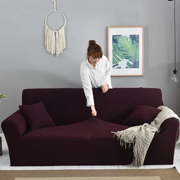 

Quality Stripe Sofa Cover 3D Texture Universal All-inclusive Slip-Resistant Elastic Slipcover 1/2/3/4-seat Sofa Cover Fuchsia