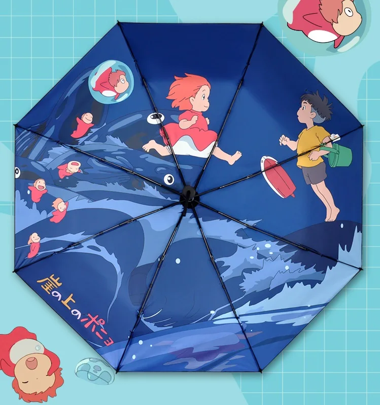 

Ghibli Totoro Ponyo on the Cliff Umbrella Sun Rain Umbrella Parasol Female Plegable Sombrillas Paraguas Guarda Chuva Parapluie