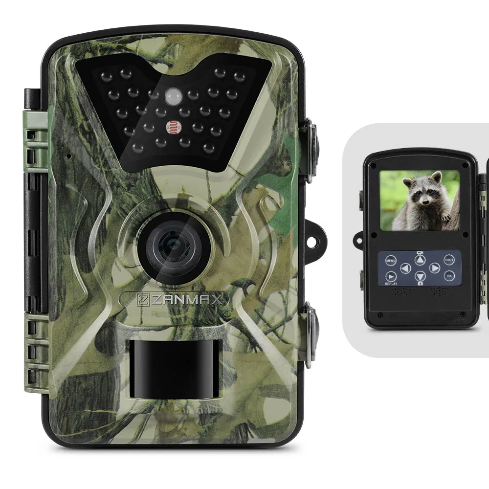 

ZANMAX Hunting Camera IP66 1080P Full HD Scouting Camera 24 Infrared LEDs Practical Motion Activated Trail Cameras Wildlife