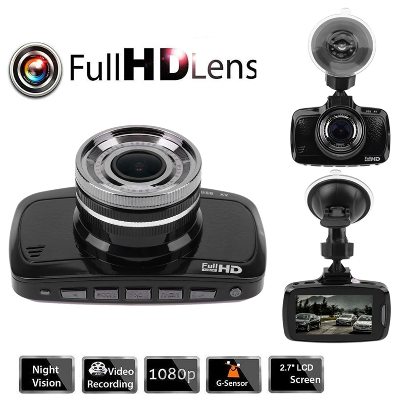 

2.7" 1080P FHD Car DVR Camera Digital Video Recorder Dash Cam Auto Windshield Suction Cup Night Vision Camcorder Autoregistrator