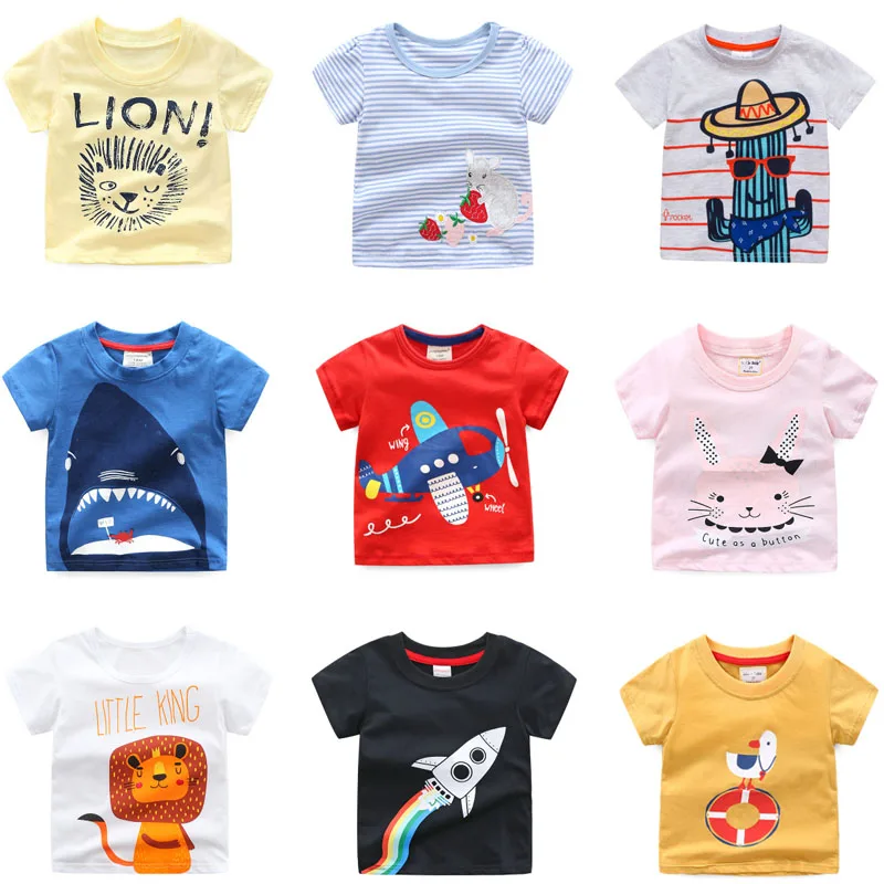 

children summer clothing baby boy T shirt cotton dinosaur short sleeve T-shirt kid boy casual sport T-shirt 2-8Y shirts
