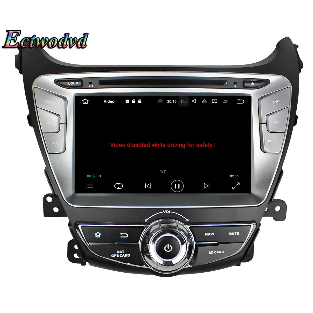 Sale Ectwodvd Octa Core 4G RAM 64G ROM Android 9.0 Car Multimedia DVD Player GPS HeadUnit For Hyundai Elantra 2014 2015- 18
