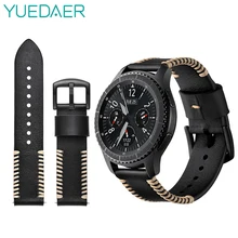 Yuedaer For Amazfit StratosSamsung Galaxy Watch 46mmSamsung Gear S3 22mm Genuine Leather Strap Fashion Watch Band Accessories