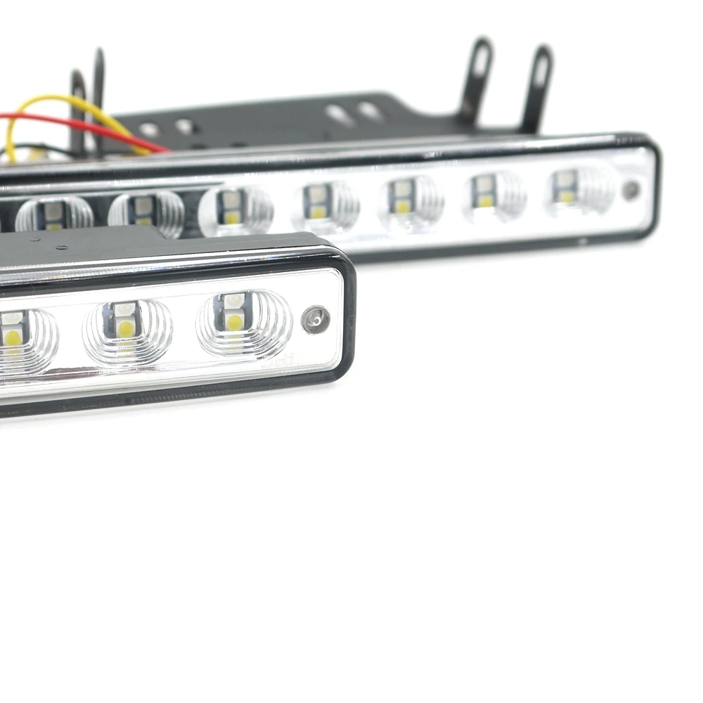 Eonstime 12 В 2 шт. DRL светодиодные дневные ходовые огни внешняя Поворотная рулевая и Тормозная лампа автомобильный Стайлинг белые и янтарные противотуманные фары